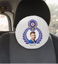 BK Gift Kişiye Özel İsimli Fotoğraflı Polis Tasarımlı Yuvarlak Araç Koltuk Yastığı-4