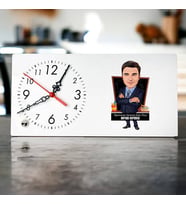 Erkek Öğretmene Hediye Karikatürlü Masa Saati