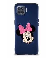Oppo Reno 4 Lite Soft Premier Kapak Minnie Mouse-C Tasarımlı Silikon Kılıf - Lacivert (Şeffaf)