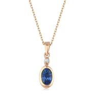 Tek Oval Safir Kolye