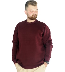 Mode XL Erkek Sweatshirt Bisiklet Yaka Basic 20131 Mürdüm