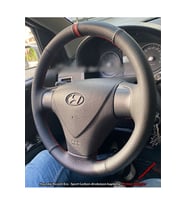 Hyundai Accent Era Araca Özel Direksiyon Kılıfı (Nokta Karbon Kırmızı Yüzük)
