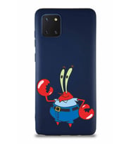 Samsung Galaxy Note 10 Lite Soft Premier Kapak Bay Yengeç Tasarımlı Silikon Kılıf - Lacivert (Şeffaf)