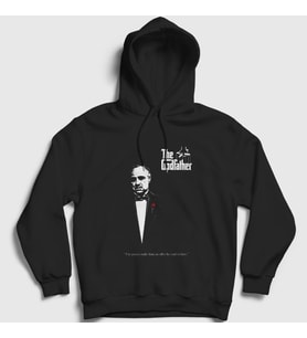 Presmono Unisex Siyah Offer Film Baba The Godfather Kapüşonlu Sweatshirt 252181tt
