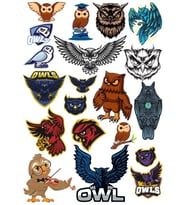 Baykuş OWL Sticker Set-12 20 Parça Telefon, Tablet, Defter, Laptop Sticker