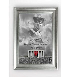 Gümüş Çerçeveli Atatürk Tablo a359