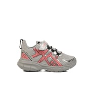 Siyah Kırmızı Cırtlı Fileli Hafif Unisex Çocuk Spor Ayakkabı Ruffon F (Gümüş - Pembe)