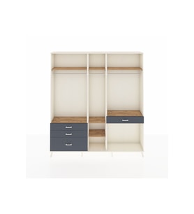 Arges Dolap 7 Raflı 4 Çekmeceli 3 Askılı 220x30x243 Aytaşı-Çam/Antrasit