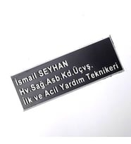 Pleksi Yaka İsimliği - Mıknatıslı - Sağlık Personeli İsimliği (Siyah)