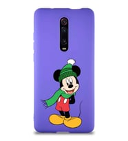 Xiaomi Redmi K20 Soft Premier Kapak Mickey Mouse-G Tasarımlı Silikon Kılıf - Mor (Şeffaf)