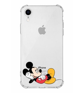 Apple iPhone XR Uyumlu Köşe Korumalı Antişok  Kapak Mickey Mouse Tasarımlı Şeffaf  Kılıf