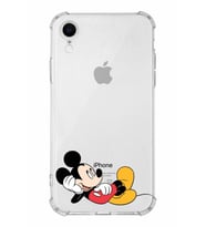 Apple iPhone XR Uyumlu Köşe Korumalı Antişok  Kapak Mickey Mouse Tasarımlı Şeffaf  Kılıf