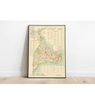 Dekoratif Şehir Haritası Posteri 60x90 cm AMC043