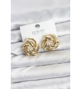 Gold Renk Pirinç Keskin Sarmal Model Kadın Küpe 5886