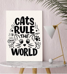 BK Gift Cats Rule The World Tasarımlı Kanvas Tablo-1