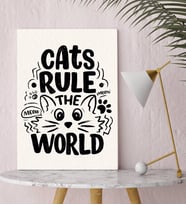BK Gift Cats Rule The World Tasarımlı Kanvas Tablo-1