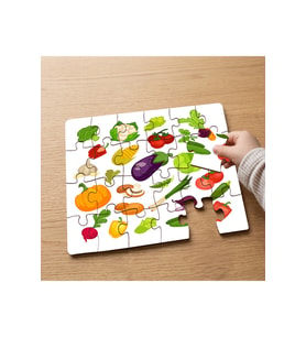Sebzeleri Tanıyalım Tasarımlı 24 Parça Ahşap Çocuk Puzzle MPK1194
