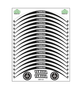Yamaha Beyaz Siyah Uyumlu Reflektörlü 1 Set Jant Şeridi