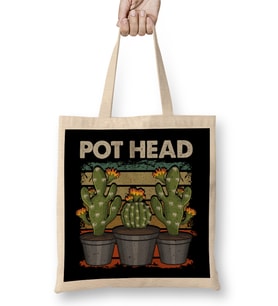 Funny Pot Head Gardening & Plant Pun Bez Çanta Uzun Saplı