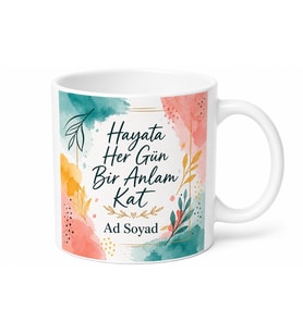Kişiye Özel İsimli Karışık Baskılı Kupa Bardak Hediye Porselen Mug