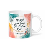 Kişiye Özel İsimli Karışık Baskılı Kupa Bardak Hediye Porselen Mug