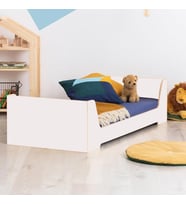 Montessori Tek Kişilik Karyola Mdf Çocuk ve Bebek Yatak (Beyaz)