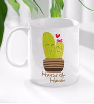 BK Gift Kişiye Özel İsimli Kaktüs Tasarımlı Beyaz Kupa Bardak-13