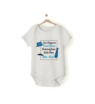 PBG36 Babalar Gününe Özel İsme Özel Bebek Çıtçıtlı Body (Krem)