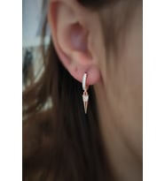 Gümüş taşlı bayan küpe cn6e36 (Rose)
