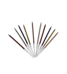 Burgulu Pasta Mumu Karışık Renkli  10 Lu 12 cm