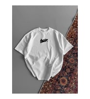 Baskılı Oversize T-shirt - Beyaz