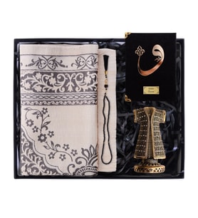 Kişiye Özel Siyah Kuranı Kerim & Seccade & İnci Tesbih & Biblolu Set
