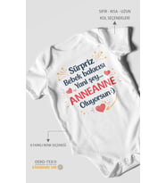 Anneanneye Özel Kısa Kollu Bebek Body %100 Pamuk