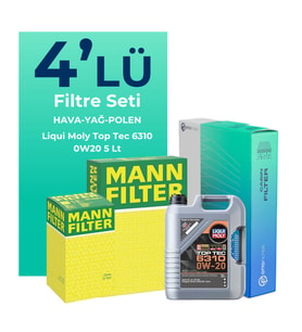 MANN Fiat Egea 1.6 Dizel Filtre Bakım Seti Liqui Moly Motor Yağlı (2015-2023) 4 Lü