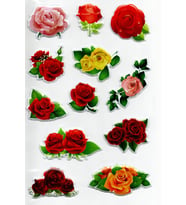 Sticker Kabartmalı A4 Boyutunda Stiker Defter, Planlayıcı Etiket -(lim065) - Güller