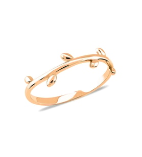 14k Rose Altın Minimal Dal Yüzük