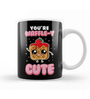 Cute You're Waffle y Awfully Punny Breakfast Pun Kupa Bardak Porselen