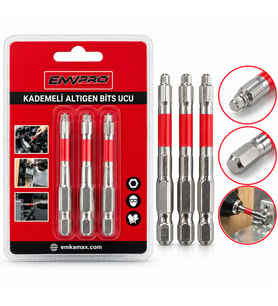 3PCS KADEMELİ ALYAN BİTS UCU - ÇOK FONSİYONLU 65MM/2.56 OIN (5343)