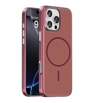 iPhone 16 Pro Max Kılıf MagSafe Şarj Özellikli Ultra İnce Mat Soft Lora PC Kapak Mürdüm