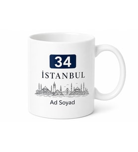 Kişiye Özel Memleket Plakası ve İsim Baskılı Kupa Bardak Hediye