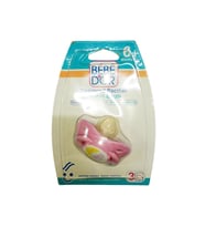 Bebedor 6+ Ay Desenli Silikon Damaklı Uçlu Emzik -Pembe ortası  tavşan ay desen 