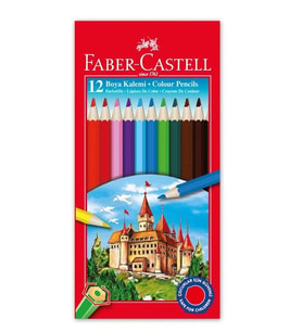 FABER CASTELL ORİJİNAL Kuru Boya 12 Renk Tam Boy