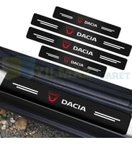 Dacia Logo Karbon Kapı Eşiği Oto Sticker Etiket Yapıştırma Araba Çıkartma 4 Parça