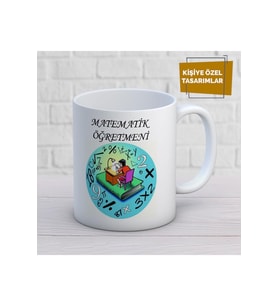Kişiye Özel Matematik Öğretmeni Baskılı Porselen Kupa