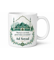 Bursalı Hemşehriye Özel İsimli Baskılı Kupa Bardak Bursa Hediye