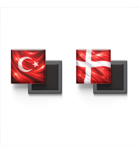 Buzdolap Magnetleri - Danimarka Bayrağı ve Türk Bayrağı - 2'li Set Magneti