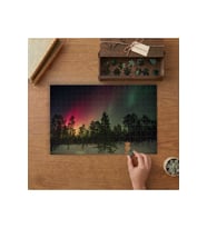 Kızey Işıkları - Orman Tasarımı 240 parça Ahşap Puzzle Ahşap Kutuda MP01057