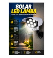 Hareket Sensörlü Solar LED Güvenlik Lambası – Uzaktan Kumandalı IP65