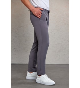 Hatemoğlu Gri Slim Fit Desenli Yandan Cep Kanvas Pantolon