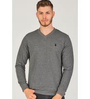 V4002 DEWBERRY V YAKA ERKEK SWEATSHIRT-ANTRASİT